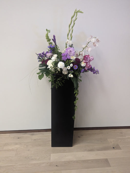 BLACK FIBERSTONE SQUARE POT