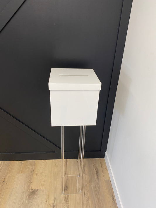 WHITE ACRYLIC CARD BOX WITH CUSTOMIZATION