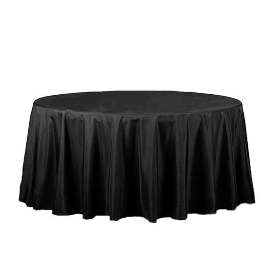 BLACK ROUND POLYESTER TABLE CLOTHS